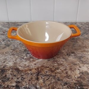 Le Creuset flame bowl with handles